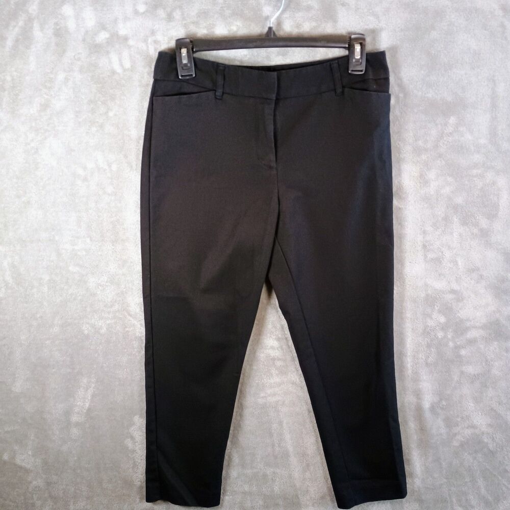 Liz Claiborn Career Petite Emma Classic Black Dress Slacks Womens 4P